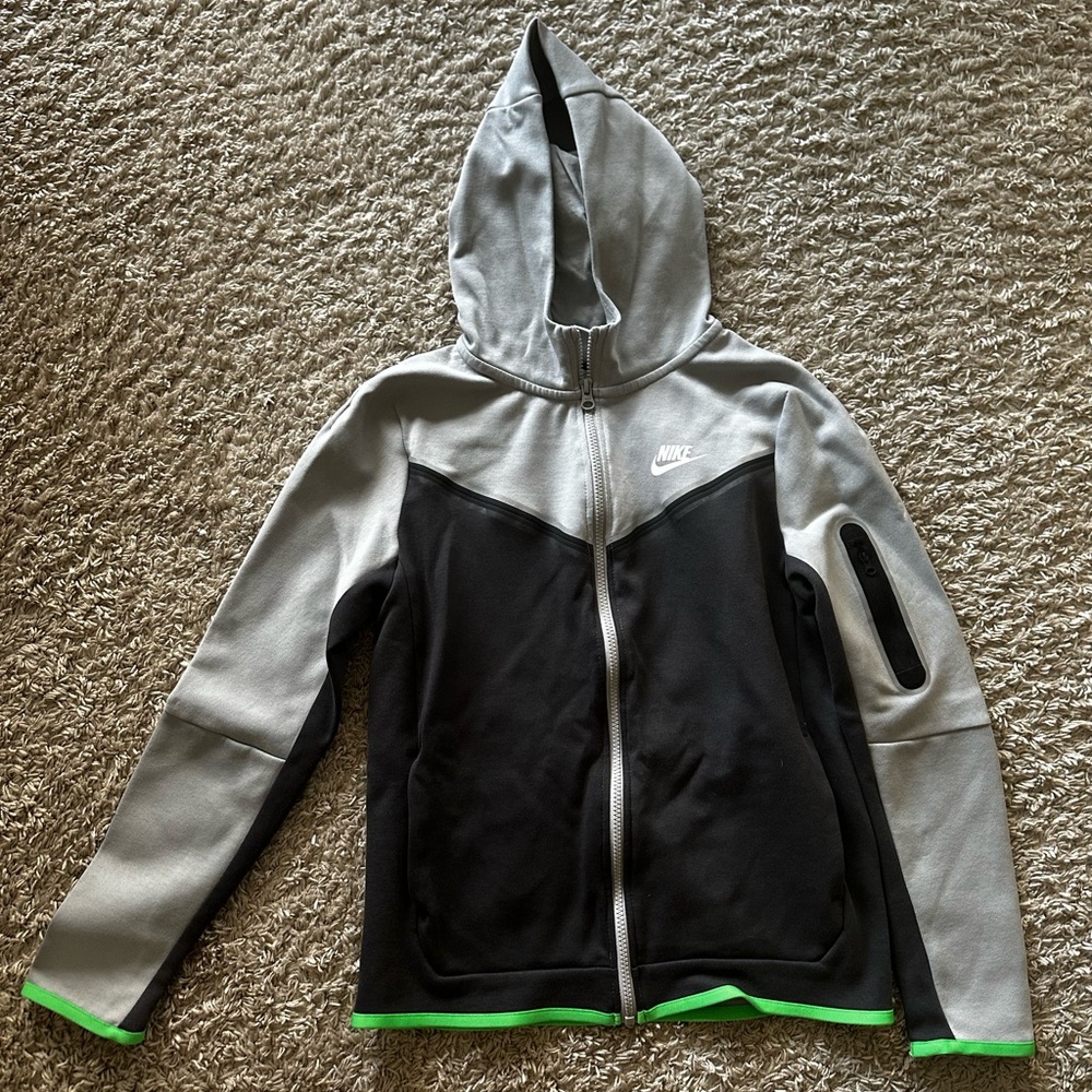 Nike Tech Youth Grey Zip Up Hoodie - Size XL